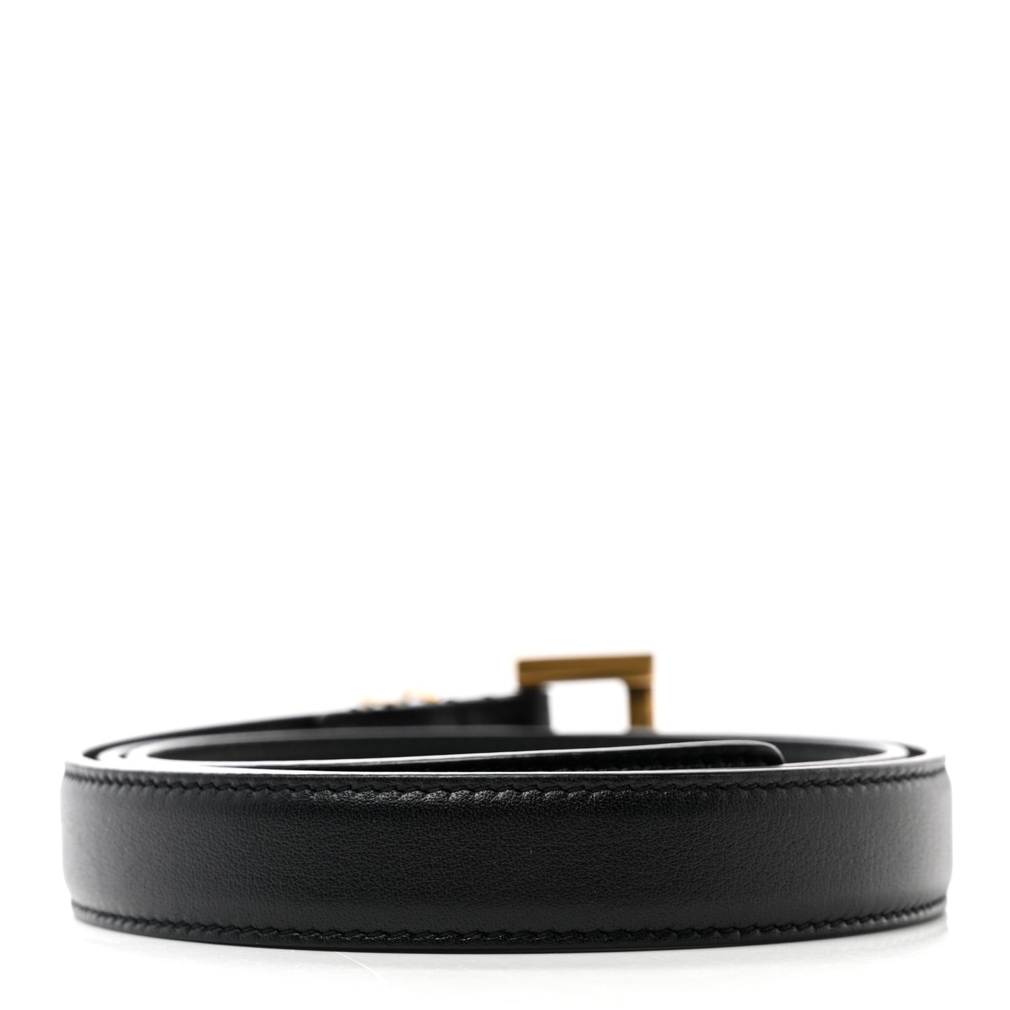 Calfskin Monogram Narrow Square Buckle Belt 75 30 Black