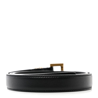 Saint Laurent Calfskin Monogram Narrow Square Buckle Belt 75 30 Black 2 of 7