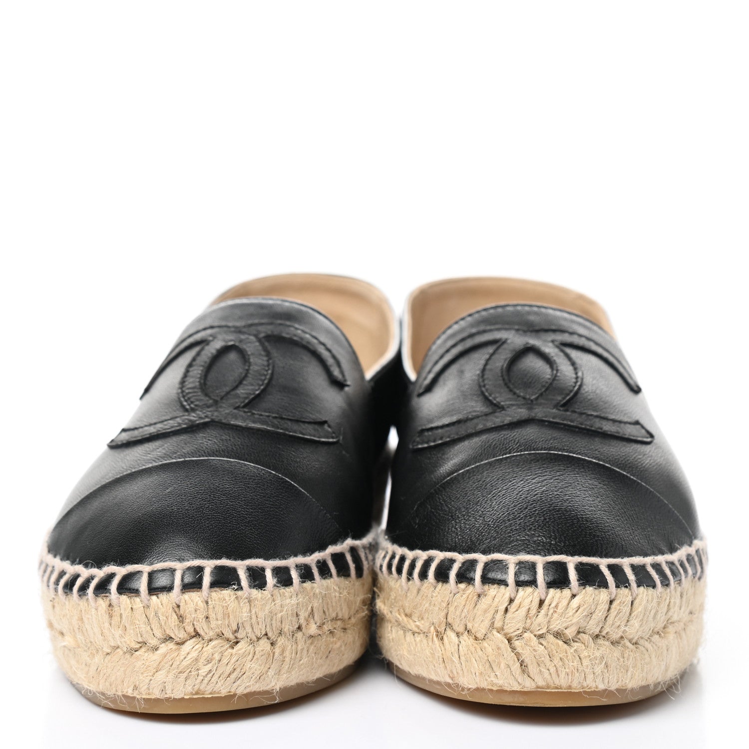 Chanel Lambskin CC Espadrilles 35 Black 2 of 10