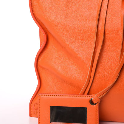 Balenciaga Calfskin Papier Ledger Tote Tangerine 8 of 10