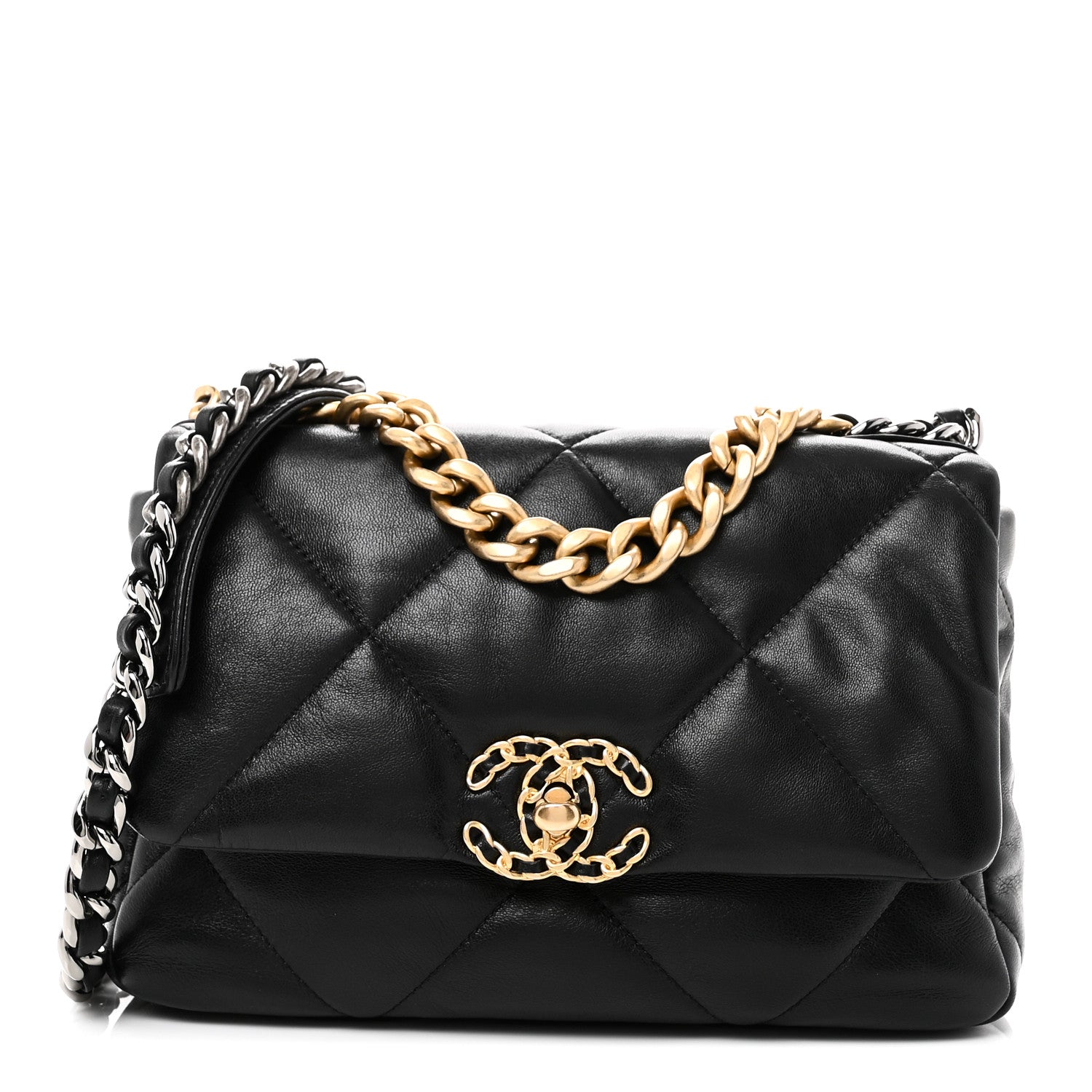 Chanel Lambskin Quilted Medium Chanel 19 Flap Black 1 of 10
