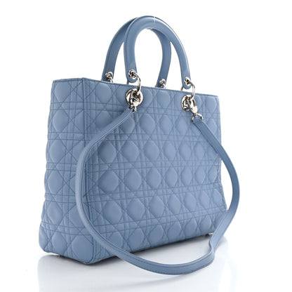 Christian Dior Lambskin Cannage Large Lady Dior Light Blue 2 of 11