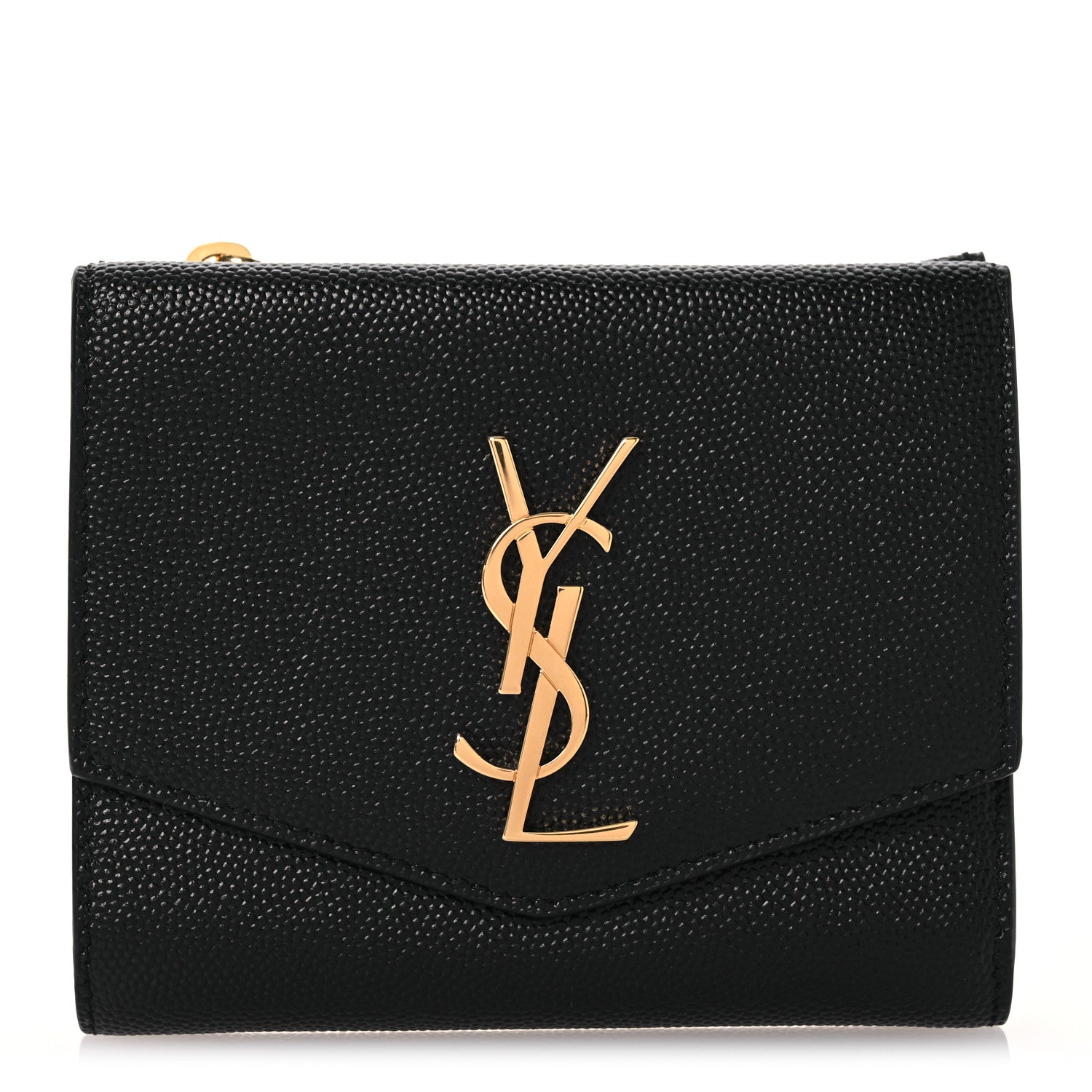 Saint Laurent Grain De Poudre Monogram Bi-Fold Wallet Black 1 of 11