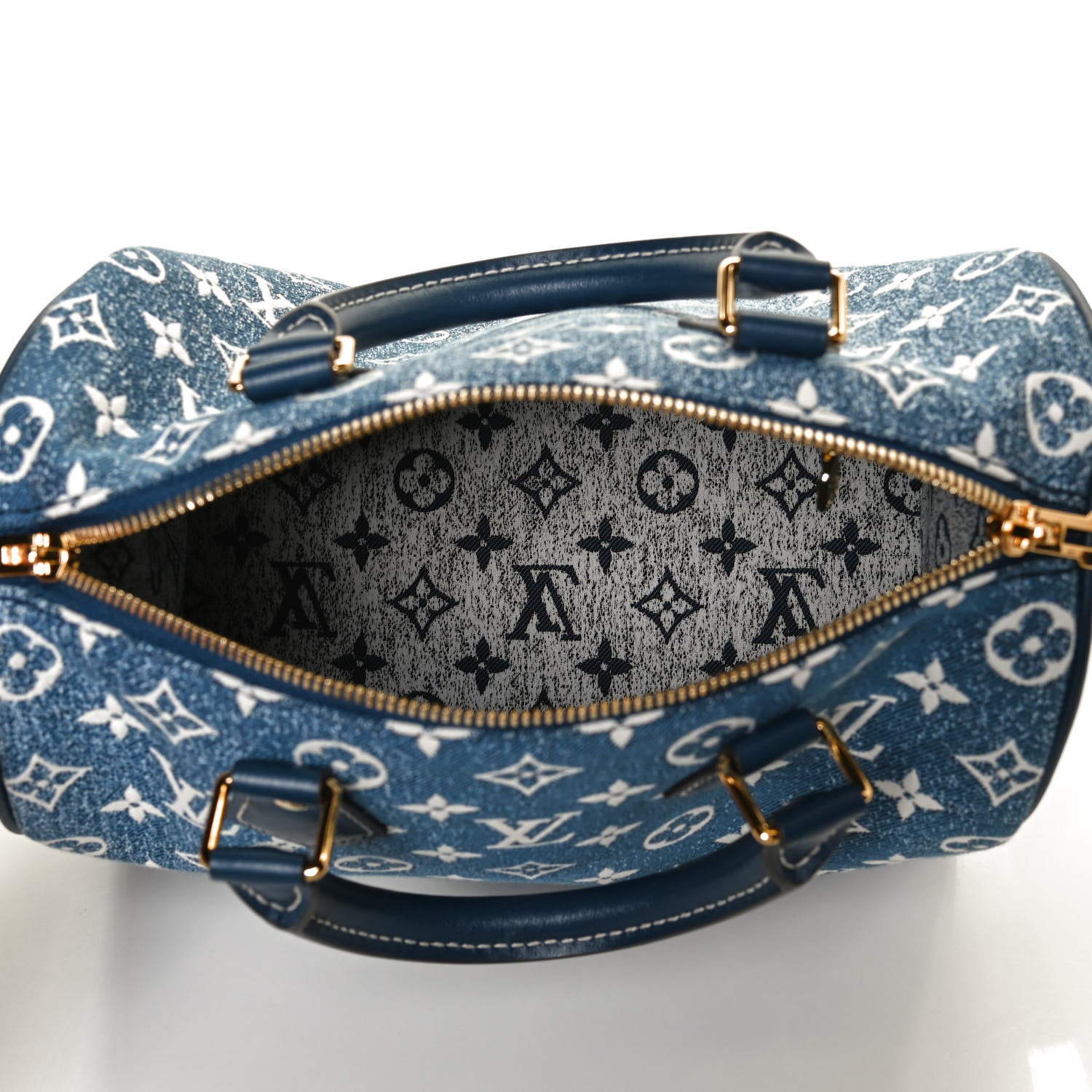 Louis Vuitton Monogram Jacquard Denim Speedy Bandouliere 25 Bleu 5 of 11