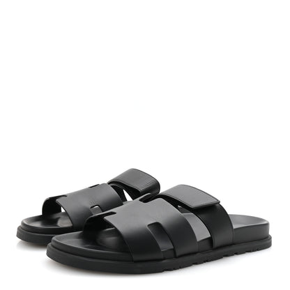 Hermes Calfskin Mens Chypre Sandals 44.5 Black 4 of 10