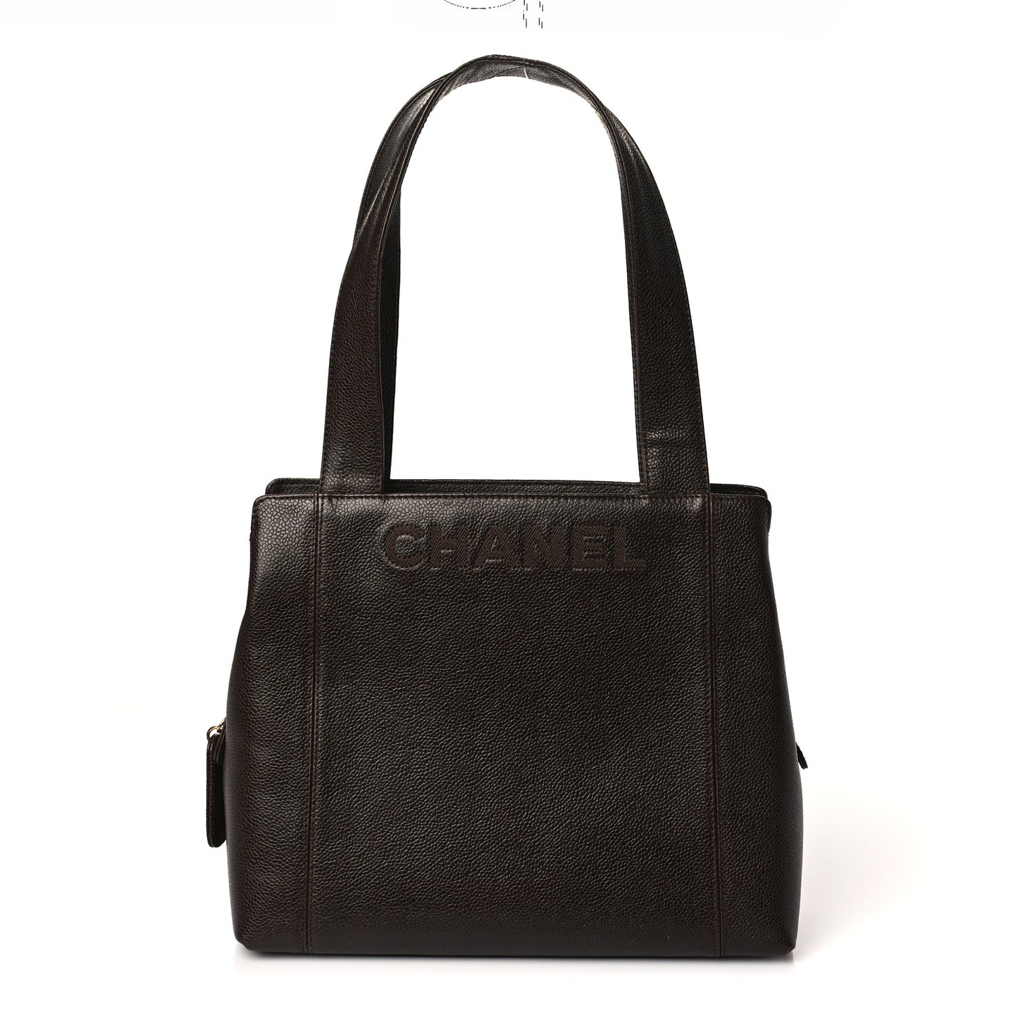 Caviar Logo Shopping Tote Dark Brown