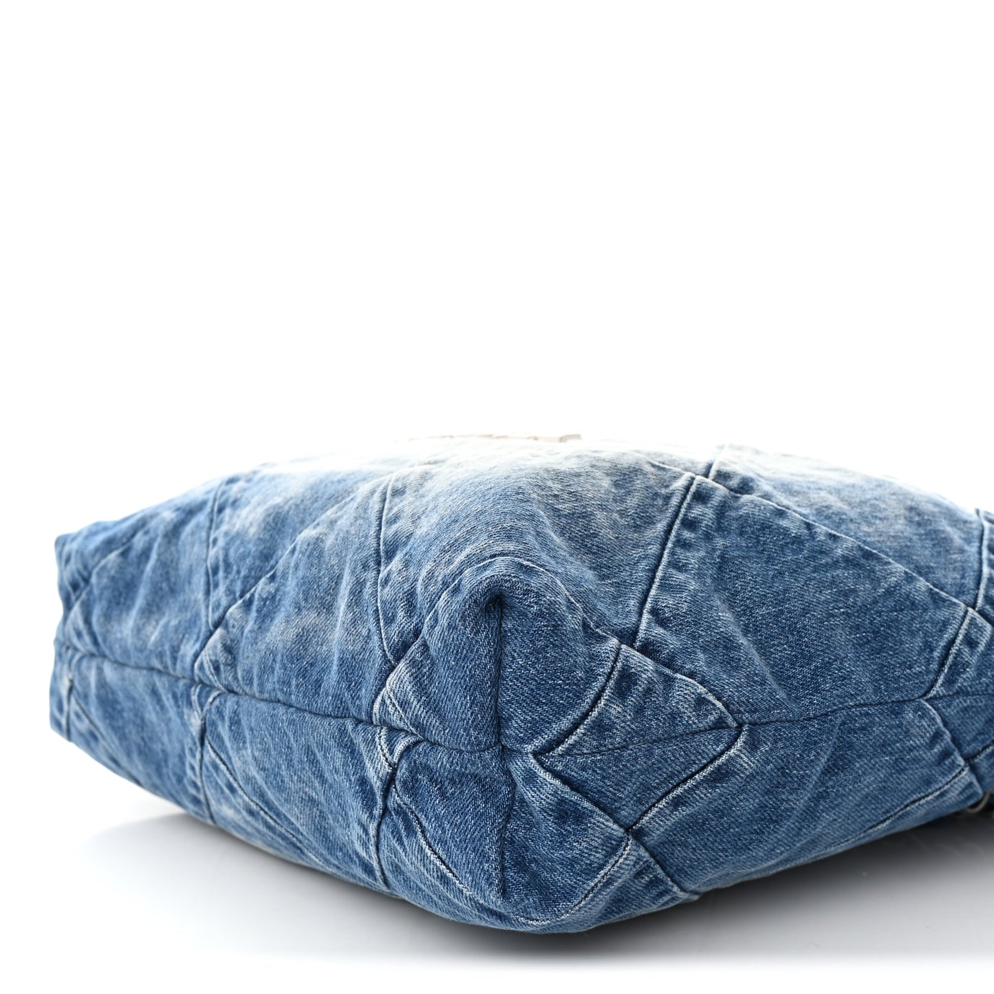 Denim Quilted Small Chanel 22 Blue