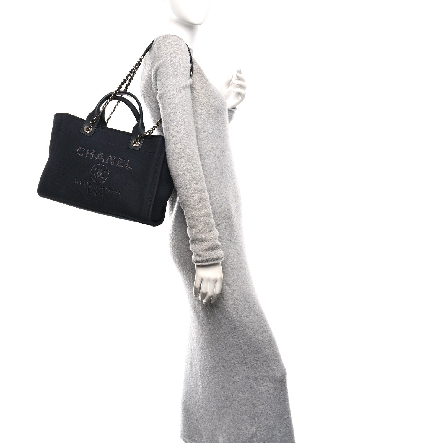 Chanel Mixed Fibers Small Deauville Tote Black 2 of 11