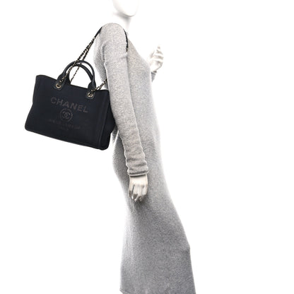 Chanel Mixed Fibers Small Deauville Tote Black 2 of 11