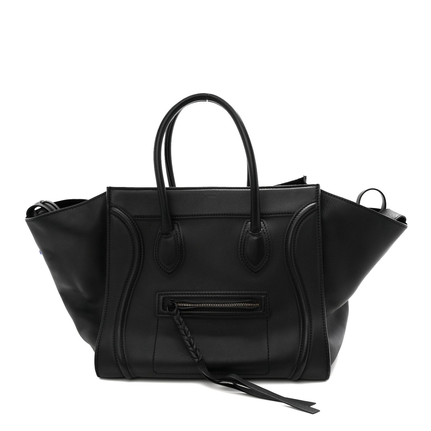 Grained Calfskin Medium Phantom Luggage Black