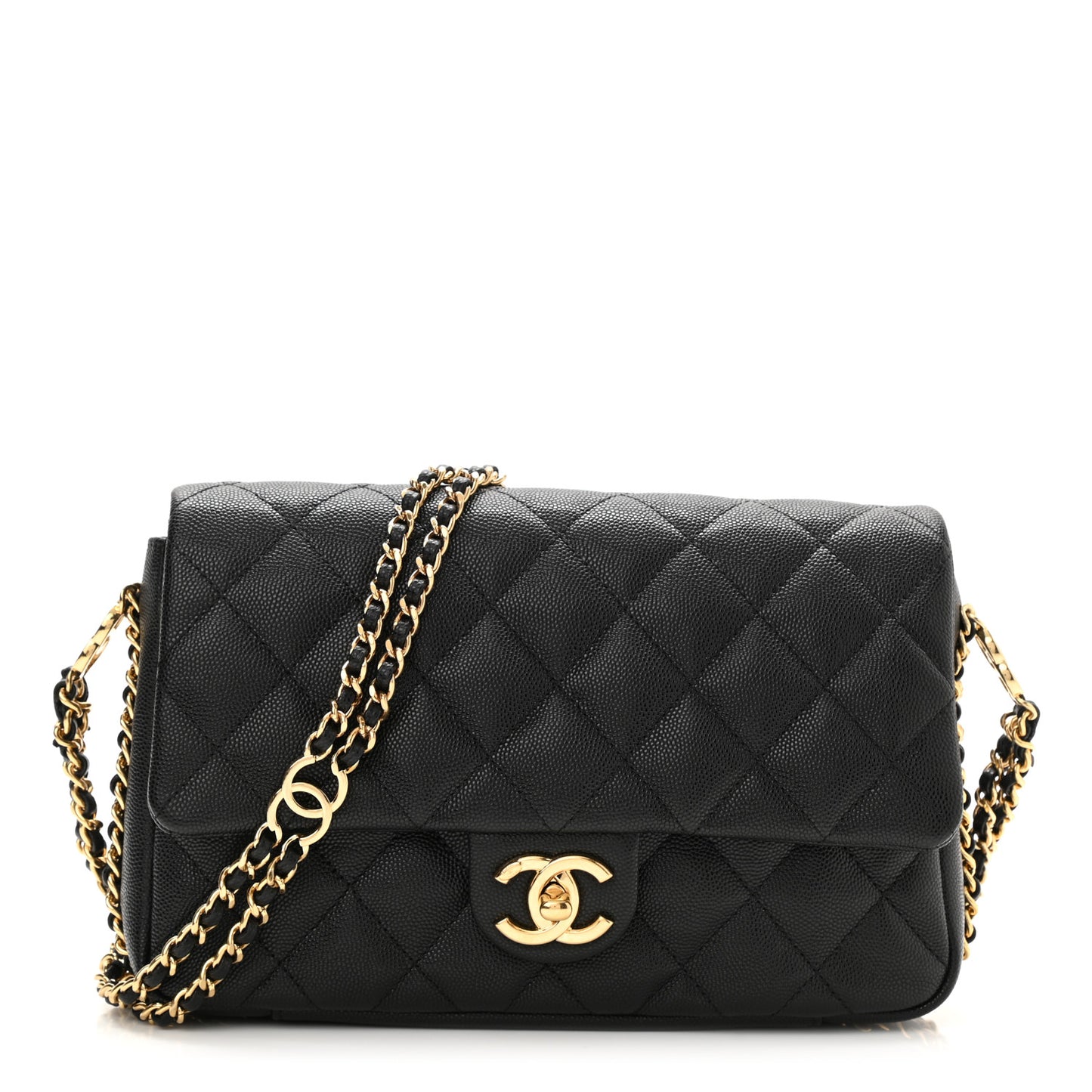 Caviar Quilted Small CC You Flap Black