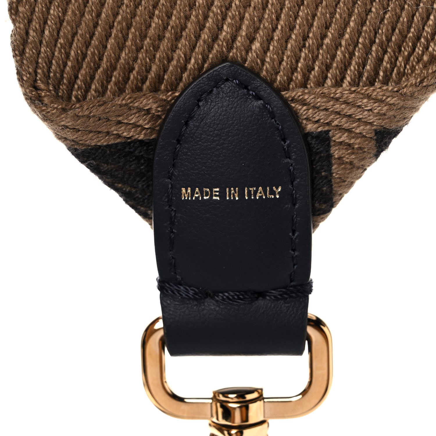 Fendi Canvas Calfskin FF 1974 Studded Strap You Fango Marrone Ebano 5 of 5