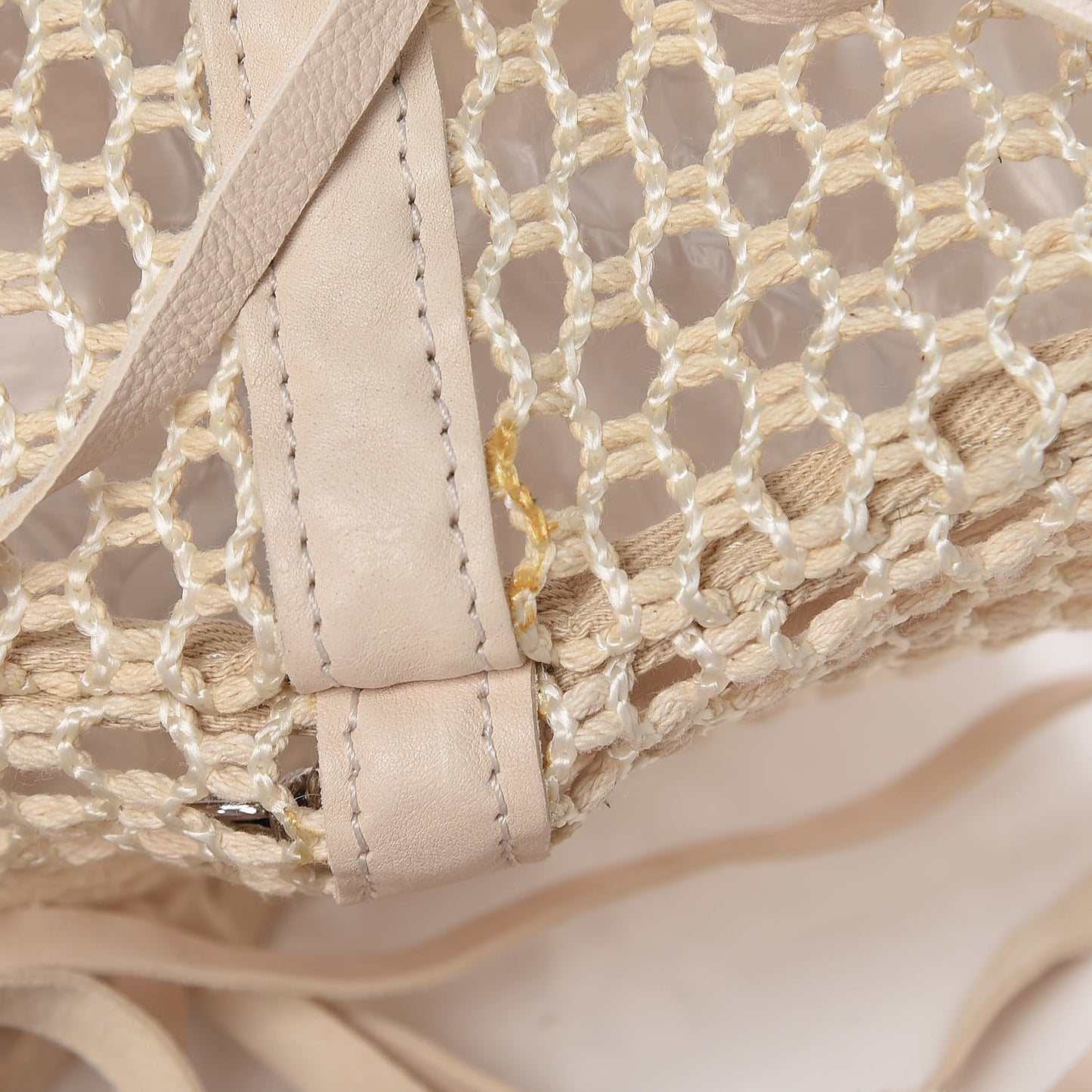 Calfskin Fringe Large La Madrague Tote Dark White