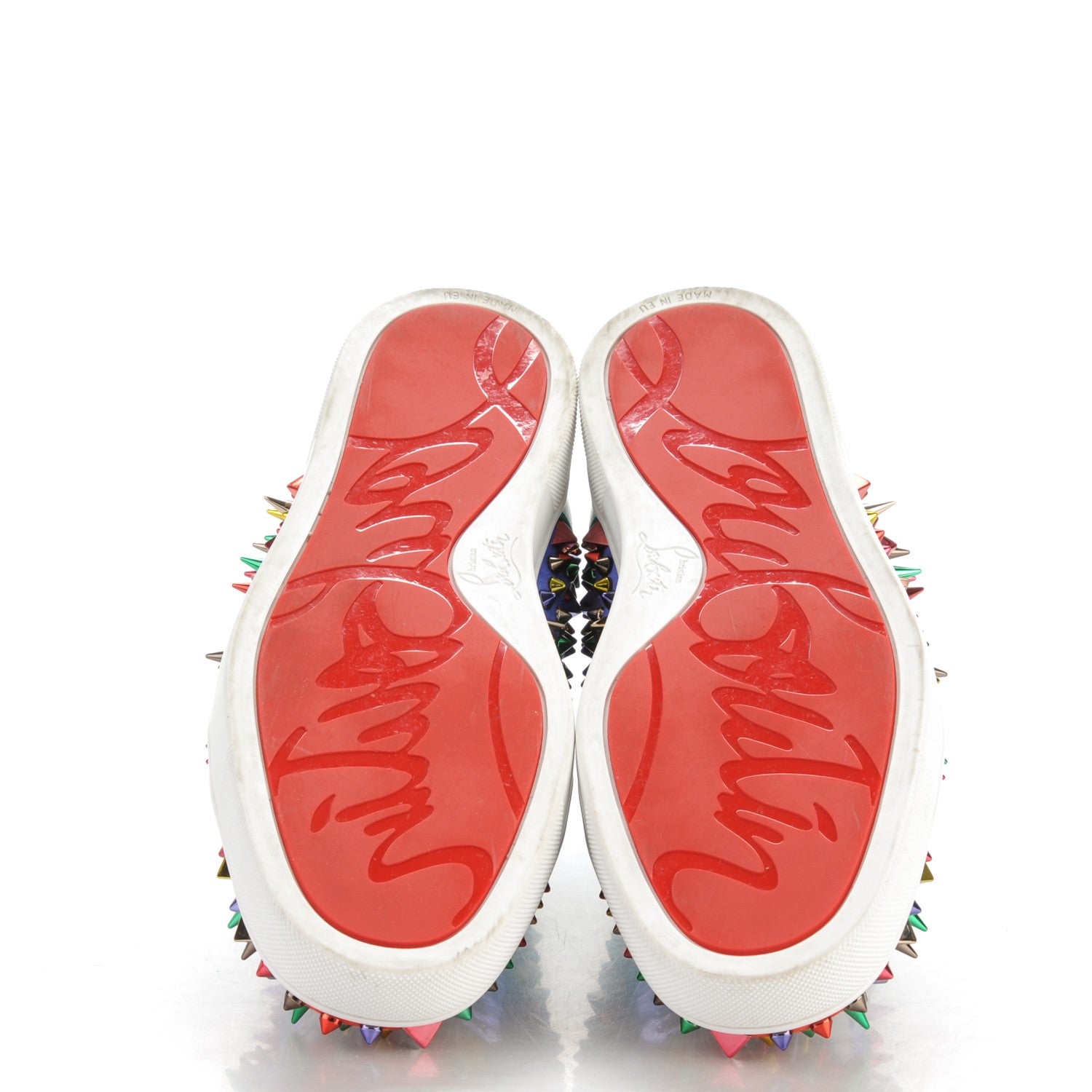 Christian Louboutin Suede Nappa Louis Pik Pik Orlato Flat Spikes Mens Sneakers 41.5 Multicolor 5 of 8