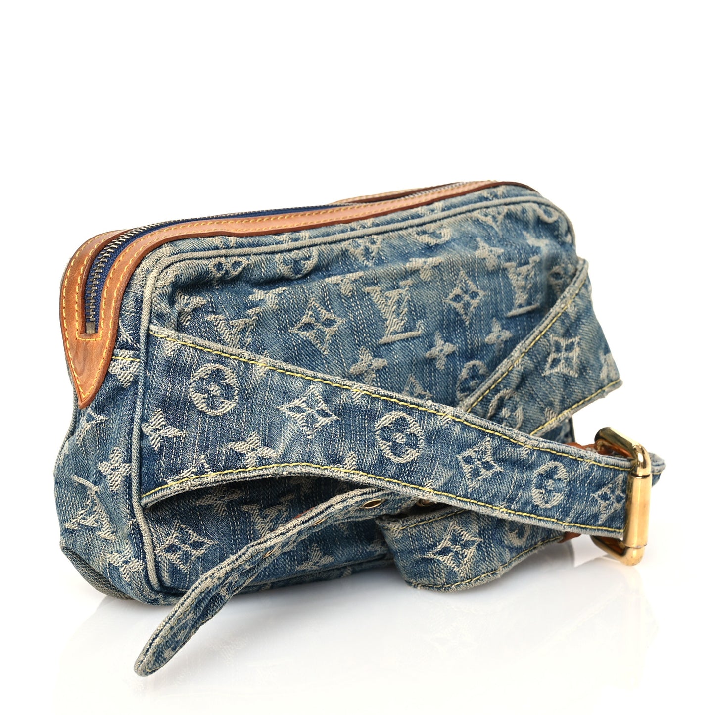 Monogram Denim Bum Bag Blue