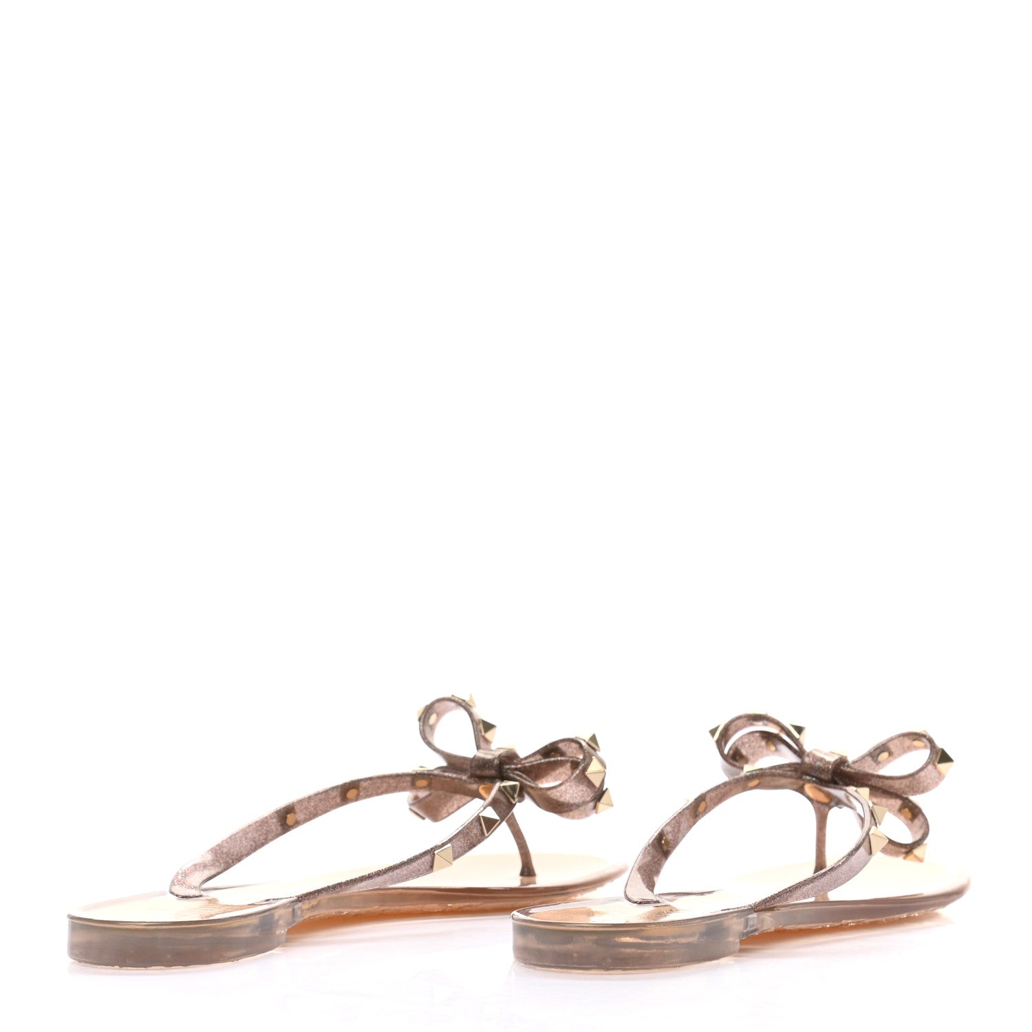 Valentino Garavani PVC Jelly Glitter Rockstud Bow Thong Sandals 40 Multicolor 4 of 7