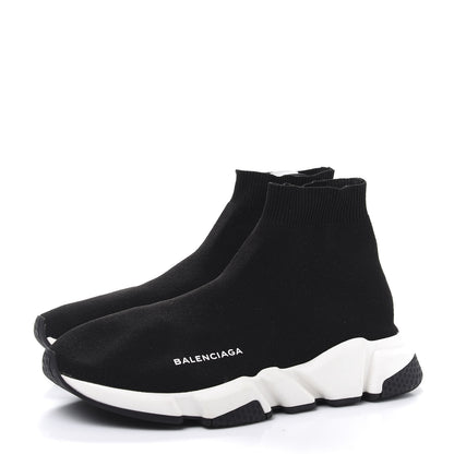 Balenciaga Neoprene Knit Womens Speed Sneakers 41 Black White 3 of 8