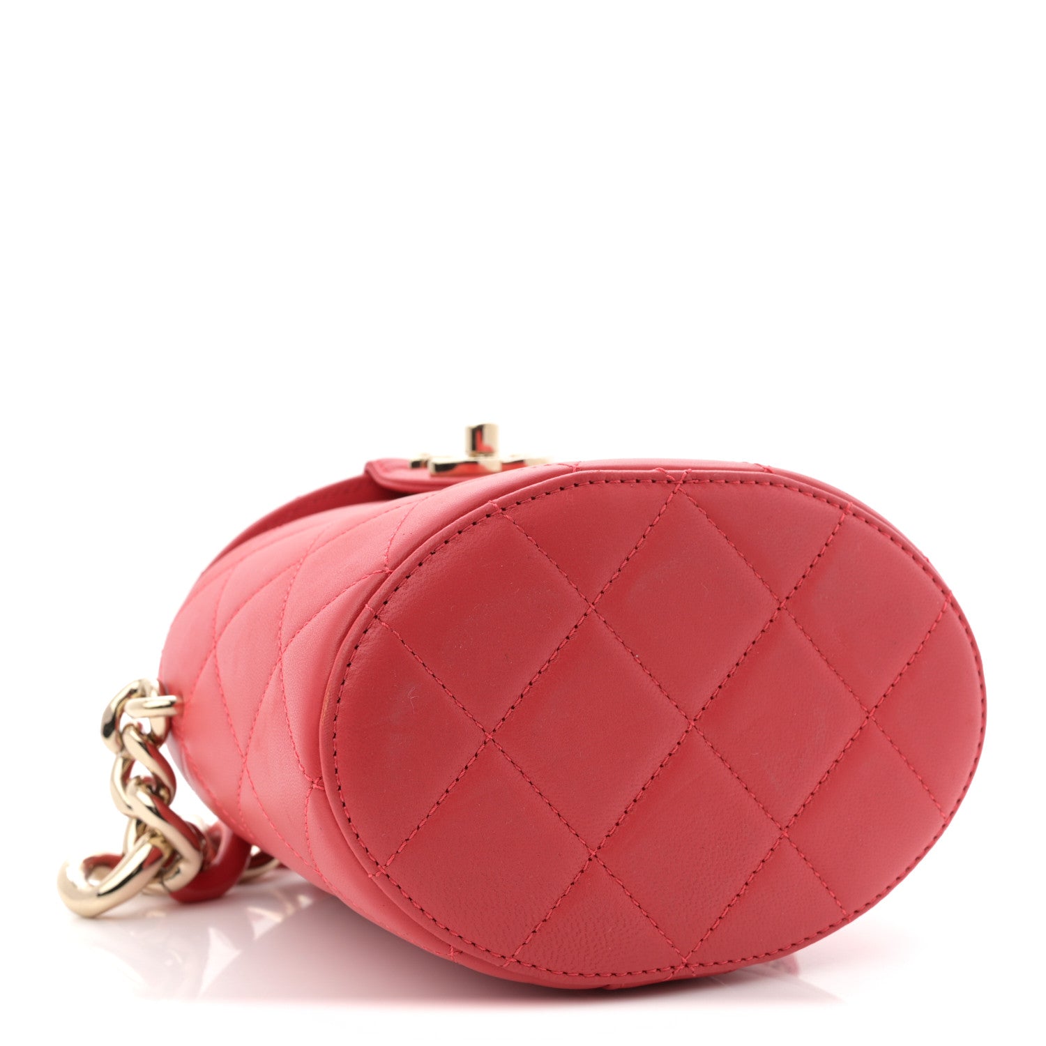 Chanel Lambskin Resin Elegant Chain Vanity Case Red 1830385