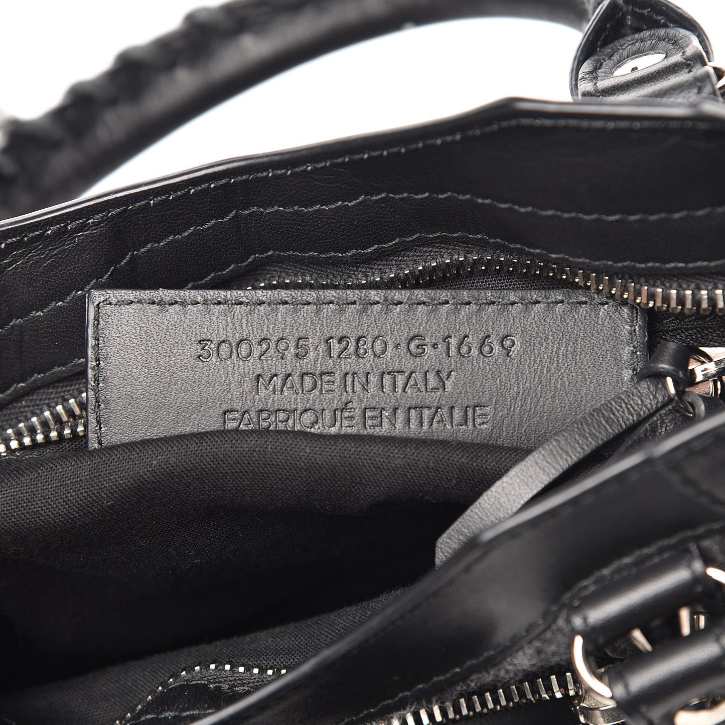 Alpaca Calfskin Classic Silver Hardware Mini City Black