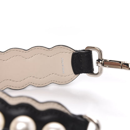 Fendi Calfskin Pearl Embellished Mini Strap You Black Camelia 5 of 5