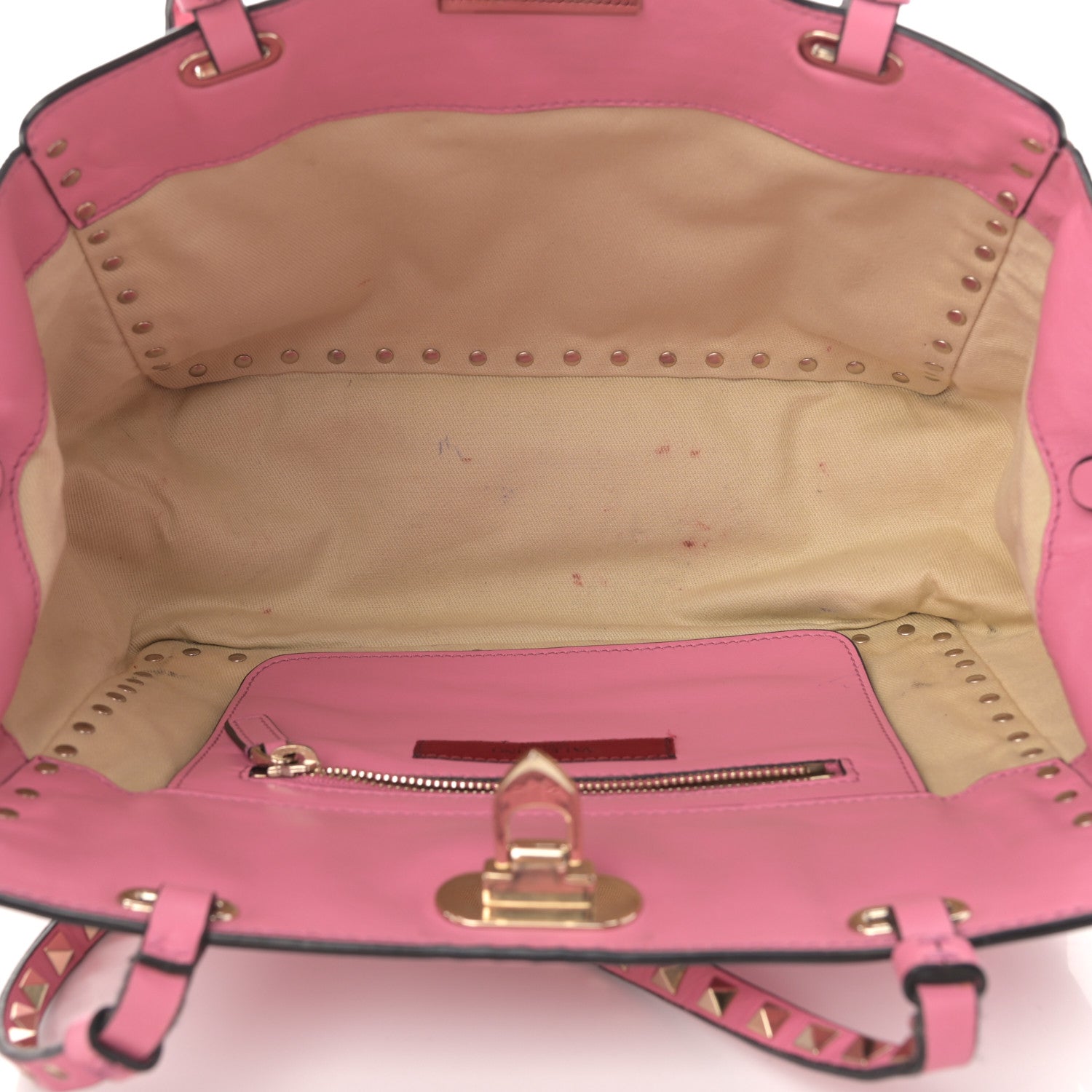 Valentino Garavani Vitello Small Rockstud Tote Ninphea 4 of 20