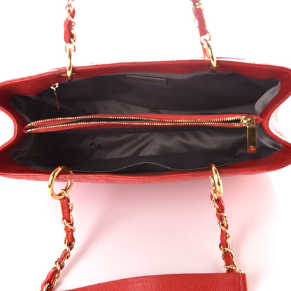 Chanel Caviar Quilted Grand Shopping Tote GST Red 7 of 16