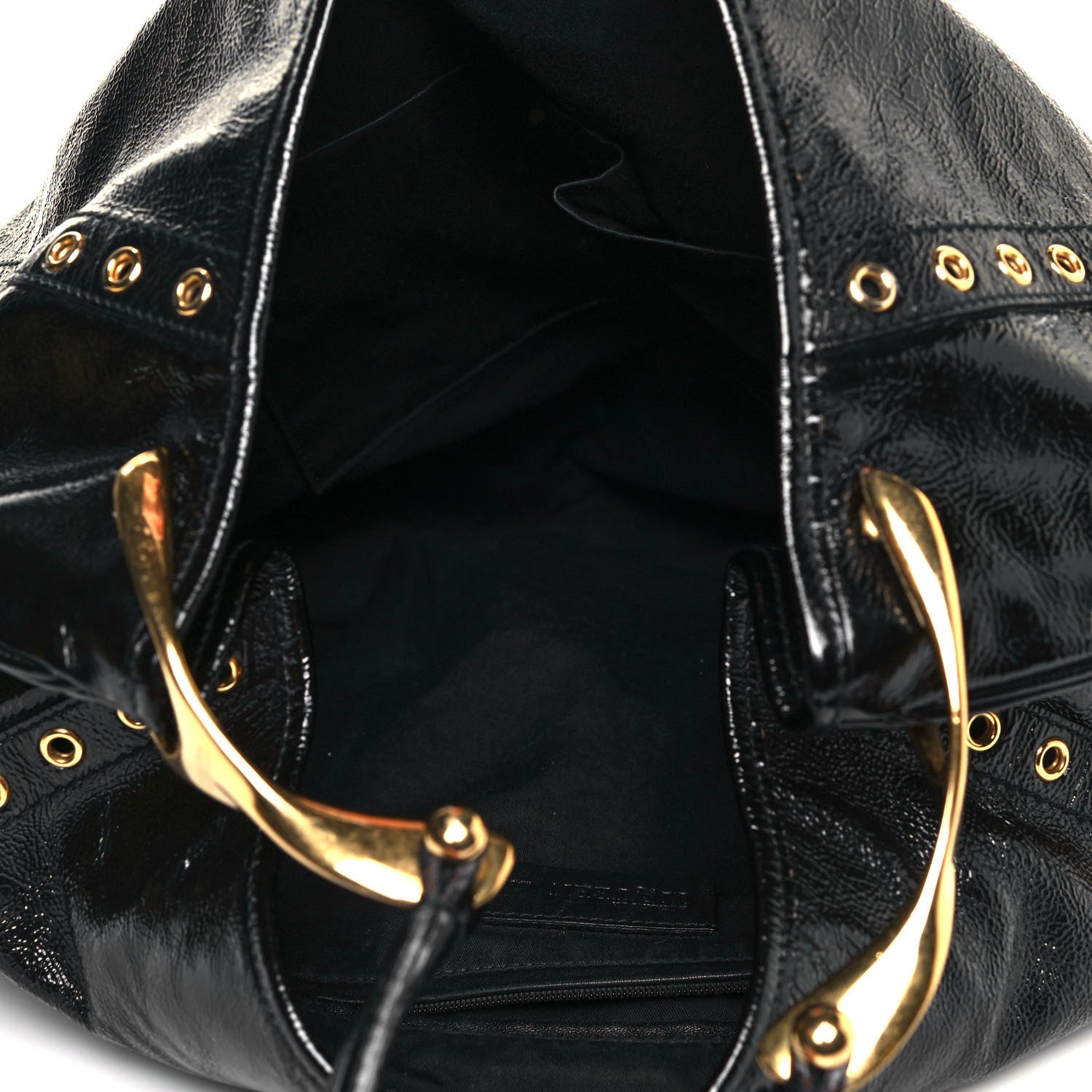 Alexander McQueen Patent Eyelet Hobo Black 6 of 11