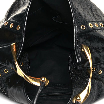 Alexander McQueen Patent Eyelet Hobo Black 6 of 11