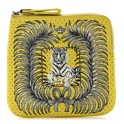 Hermes Swift Tigre Royal Bandana Carre Pocket Pouch Lime 1 of 7
