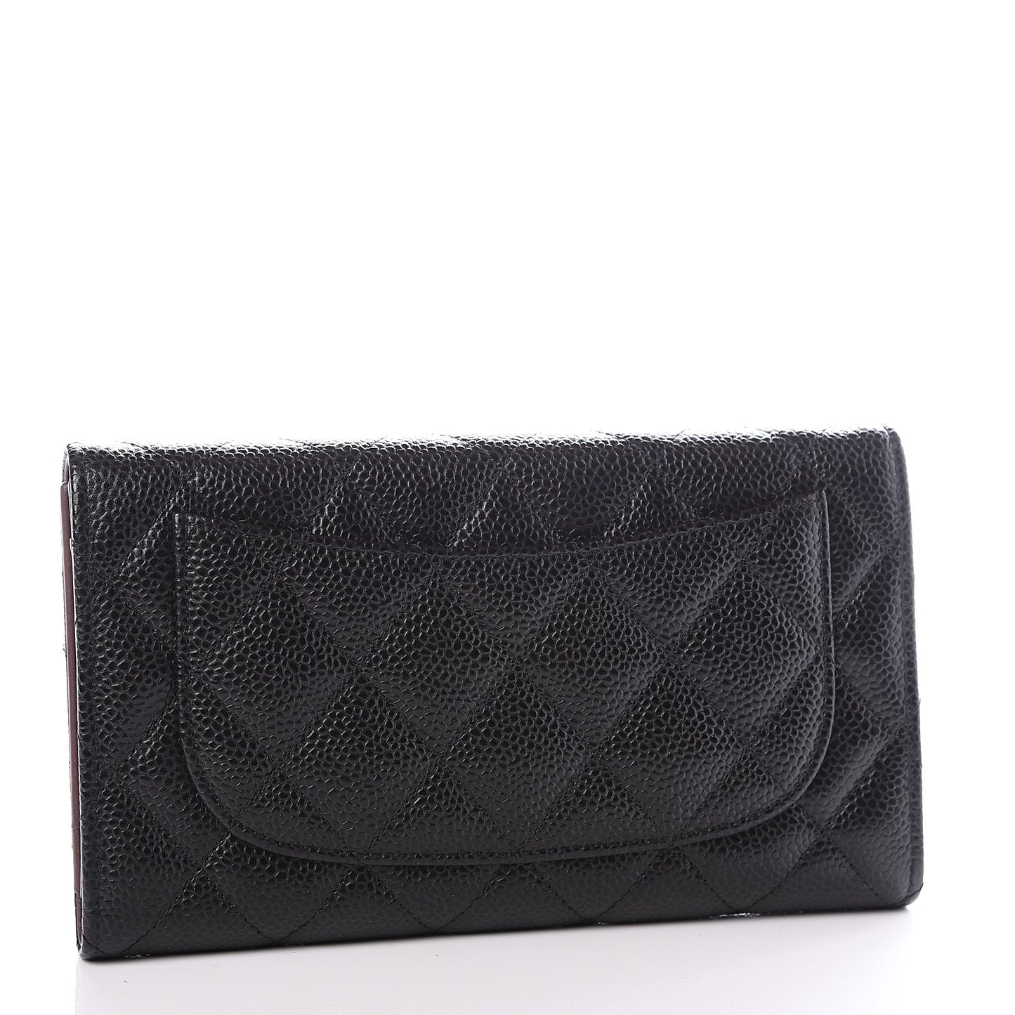 Caviar Quilted Large Flap Wallet Black