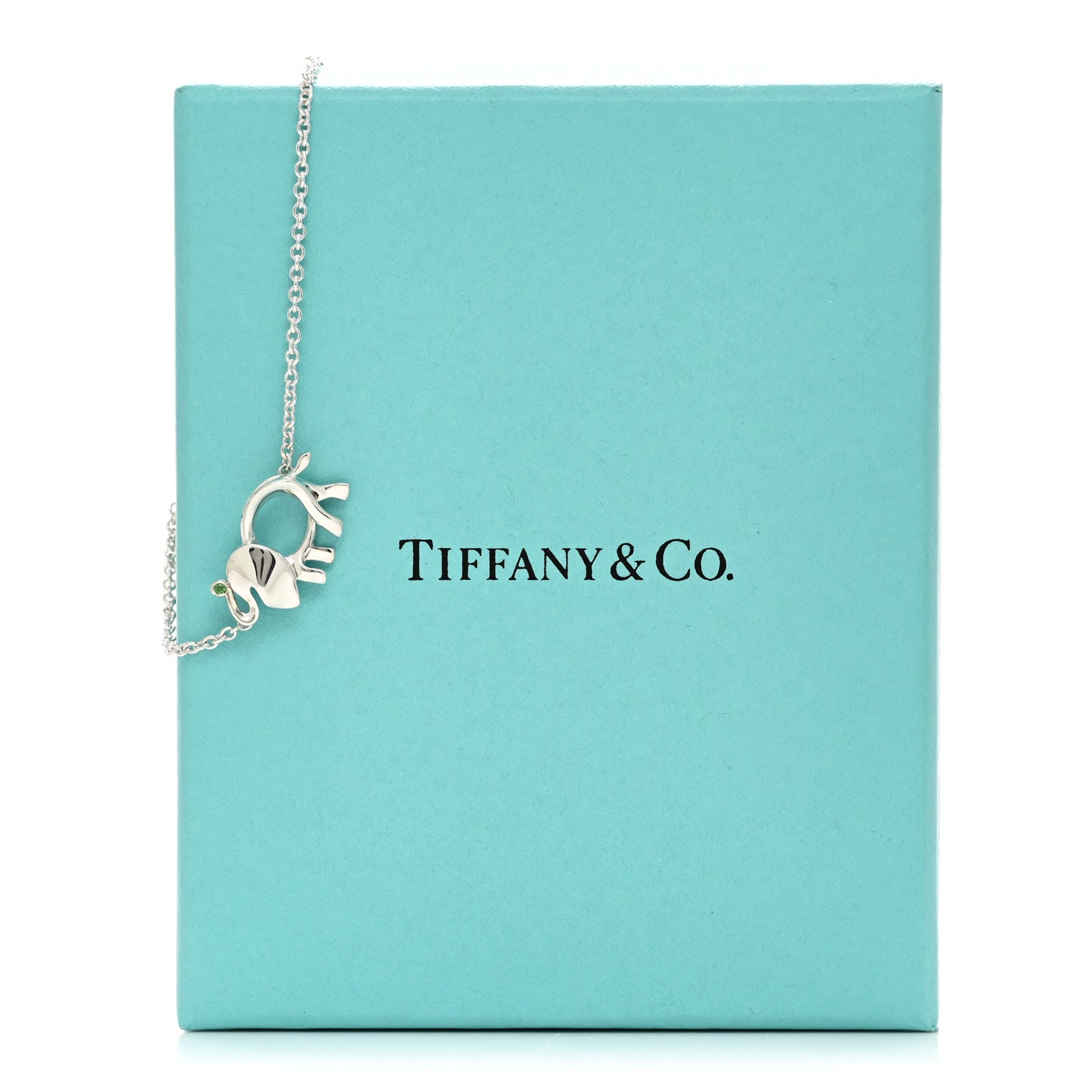 Sterling Silver Tsavorite Save the Wild Elephant Bracelet