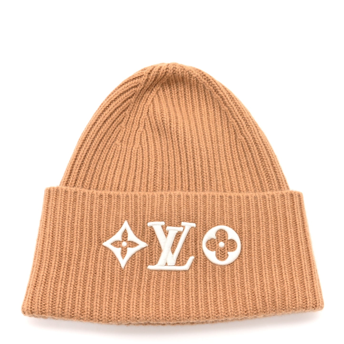 Wool Monogram LV Headline Beanie Hat Camel