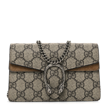 Gucci GG Supreme Monogram Super Mini Dionysus Shoulder Bag Taupe 1 of 9