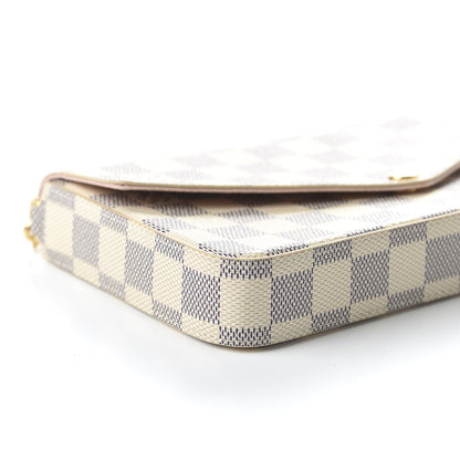 Louis Vuitton Damier Azur Pochette Felicie Chain Wallet Rose Ballerine 6 of 10