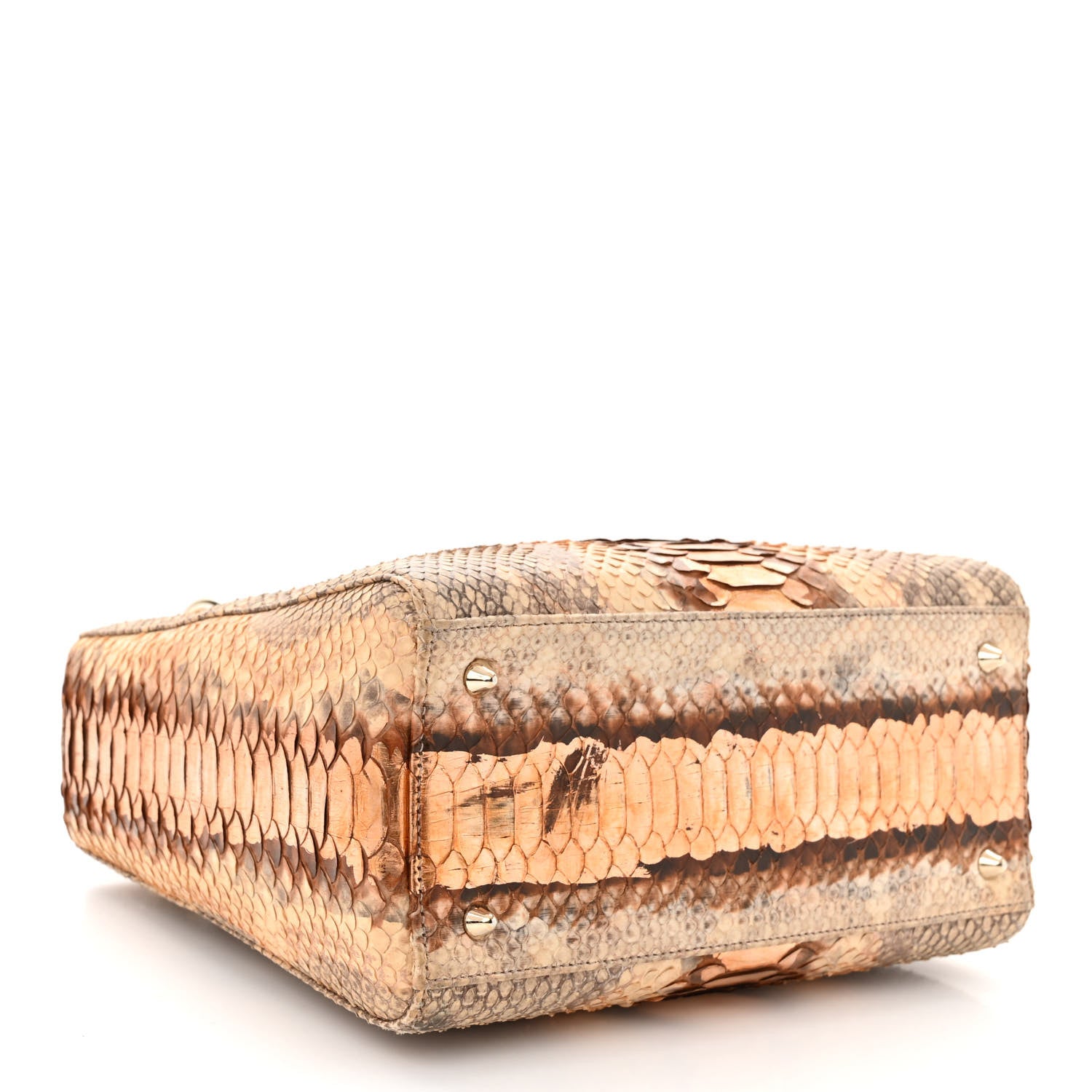 Christian Dior Metallic Snakeskin Medium Lady Dior Beige Gold 4 of 10