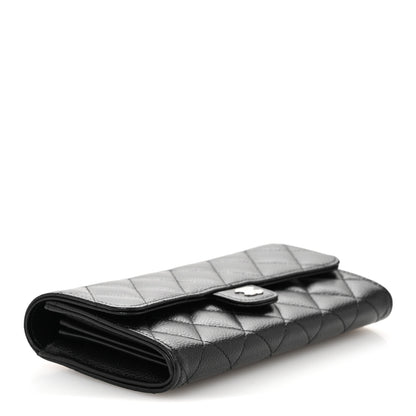 Chanel Caviar Quilted Large Gusset Flap Wallet Black 4 of 9