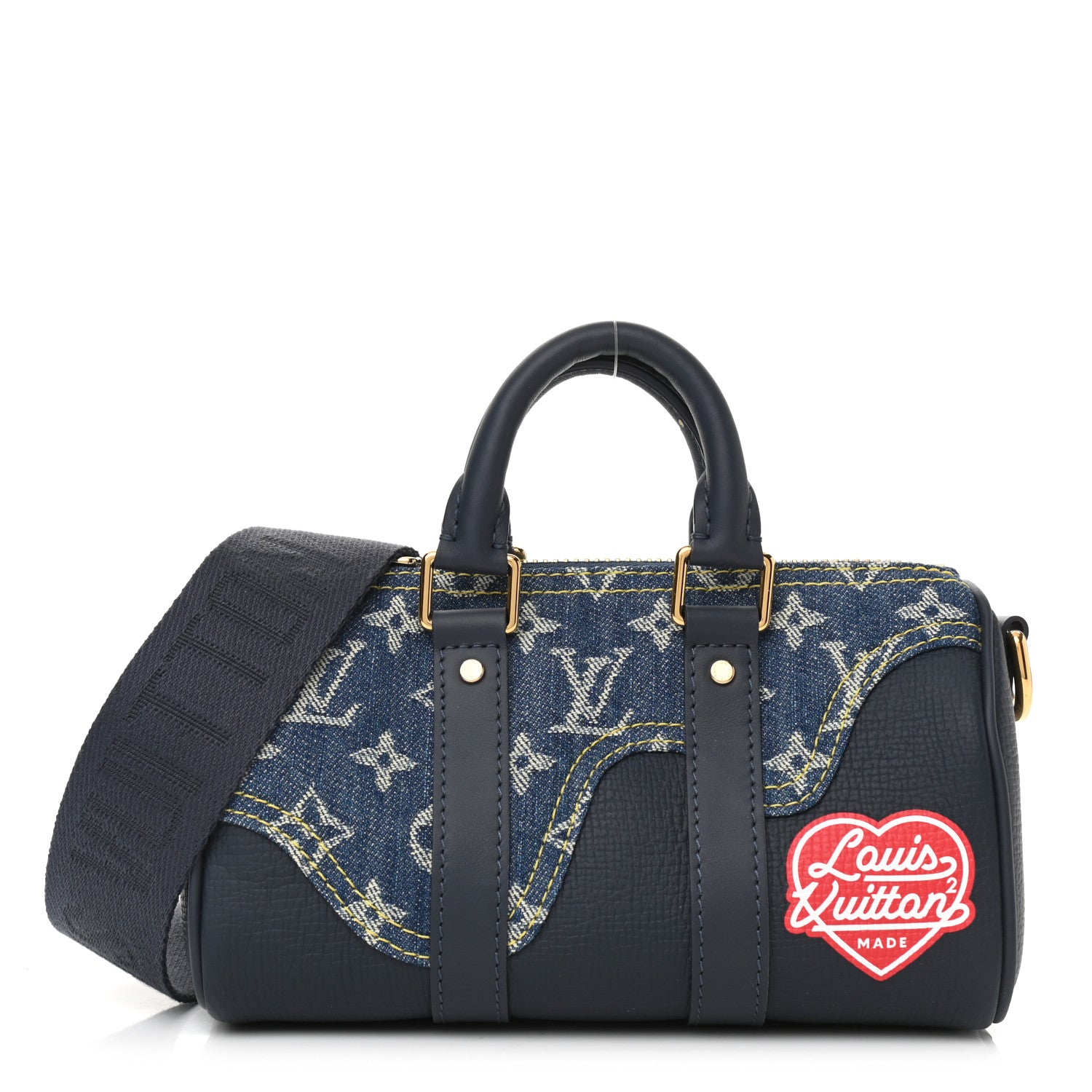 Louis Vuitton Taurillon Monogram Denim Drip Keepall XS Blue 1 of 7