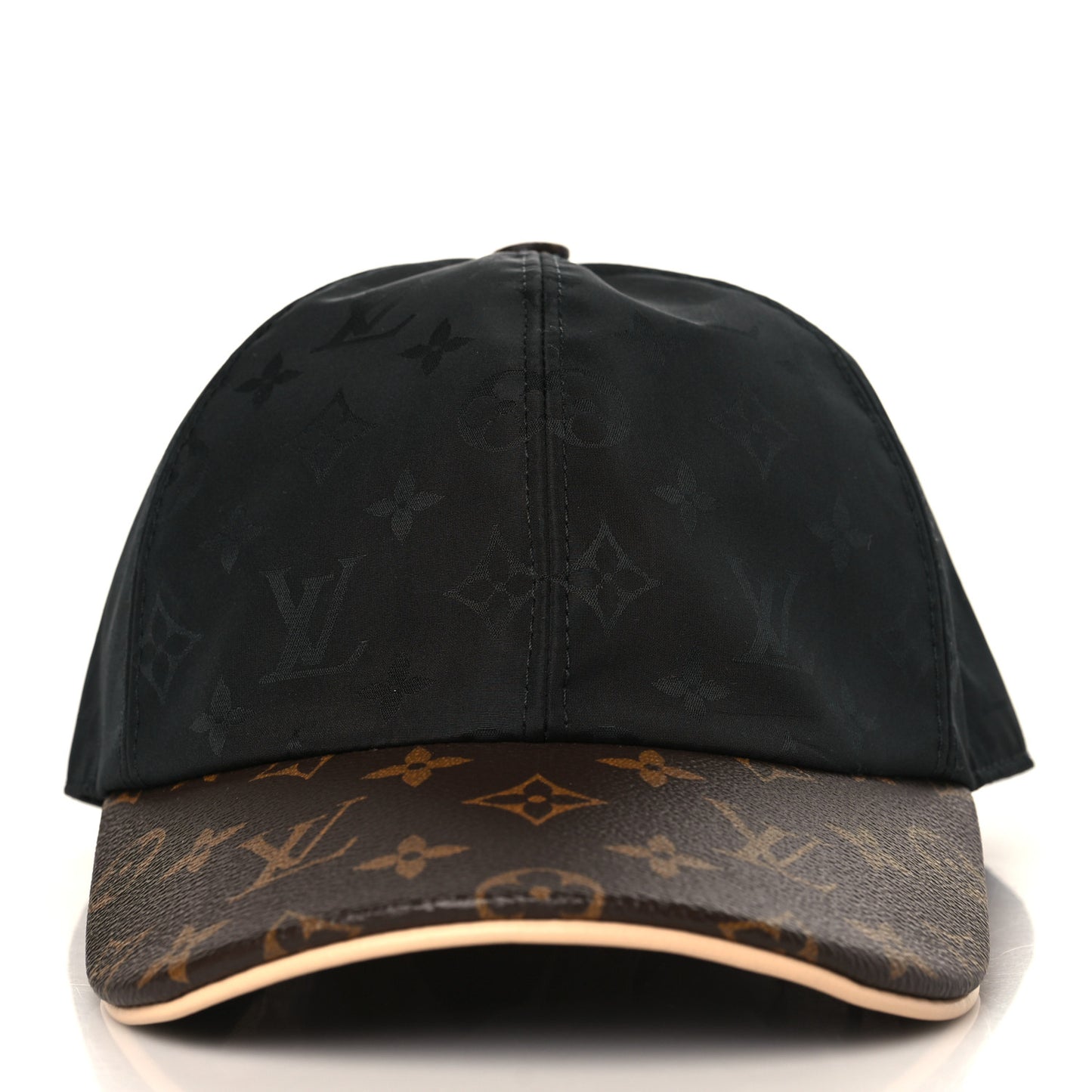 Polyester Silk Monogram LV Get Ready Cap L Black