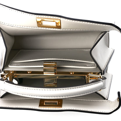 Fendi Shiny Nappa Petite Peekaboo I SEE U Satchel White 5 of 13