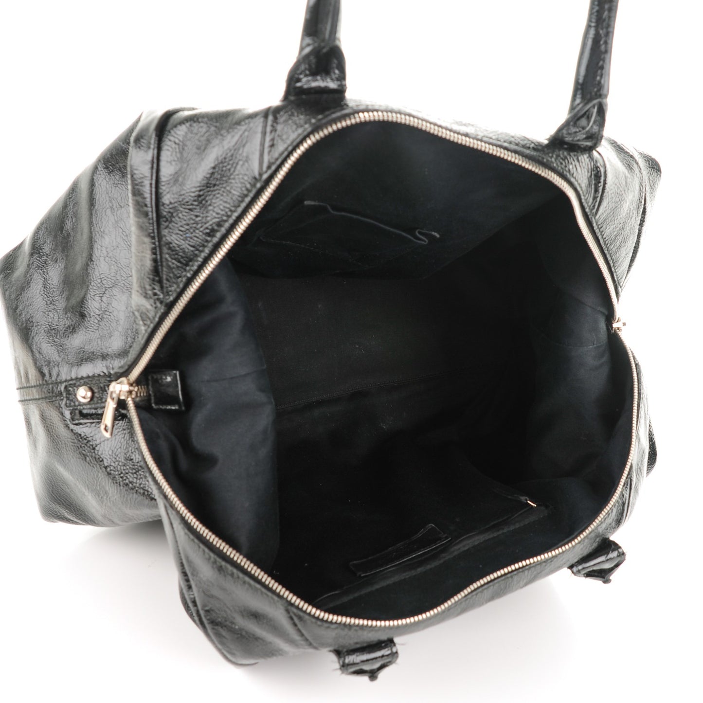 Textured Patent Medium Easy Sac Black