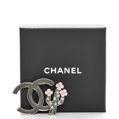 Chanel Enamel Cactus CC Brooch Green Gold 6 of 6