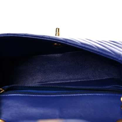 Chanel Lambskin Chevron Quilted Mini Rectangular Flap Blue 4 of 10