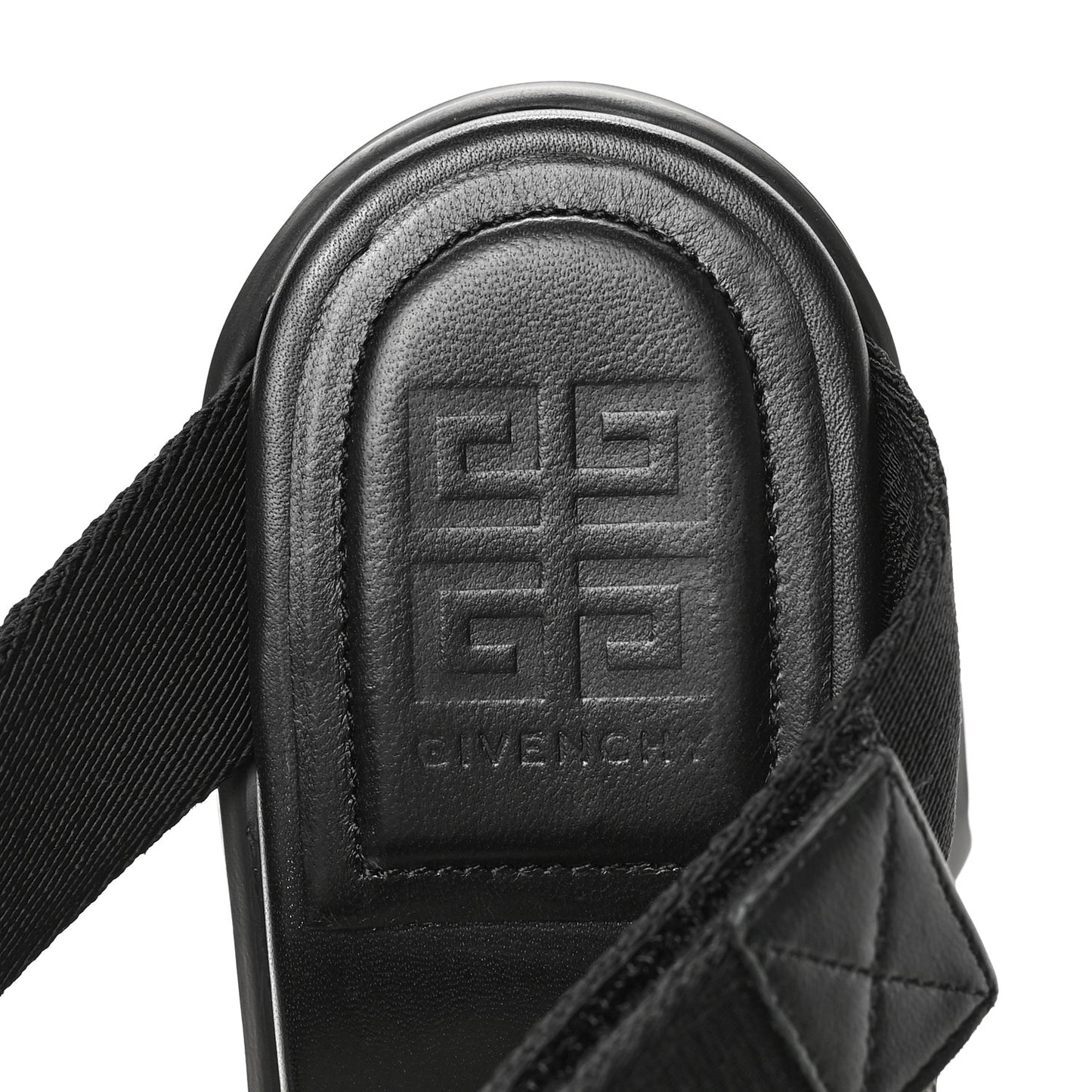 Rubber Marshmallow Wedge Strap Sandals 38 Black