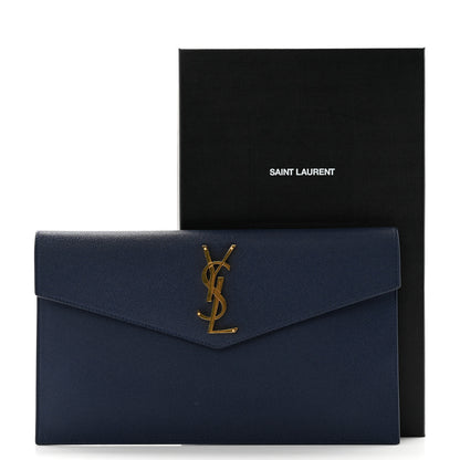 Saint Laurent Grain De Poudre Uptown Pouch Blue Charron 8 of 8