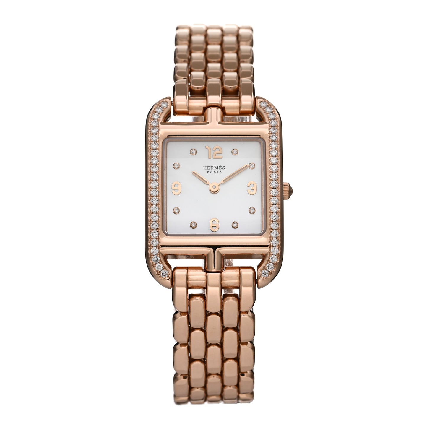 18K Rose Gold Diamond Bezel Mother of Pearl 23mm Cape Cod Quartz Watch