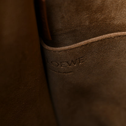 Loewe Calfskin Perforated Anagram Gate Bucket Bag Light Oat Tan 6 of 13
