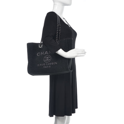 Chanel Lurex Boucle Small Deauville Tote Black 2 of 10