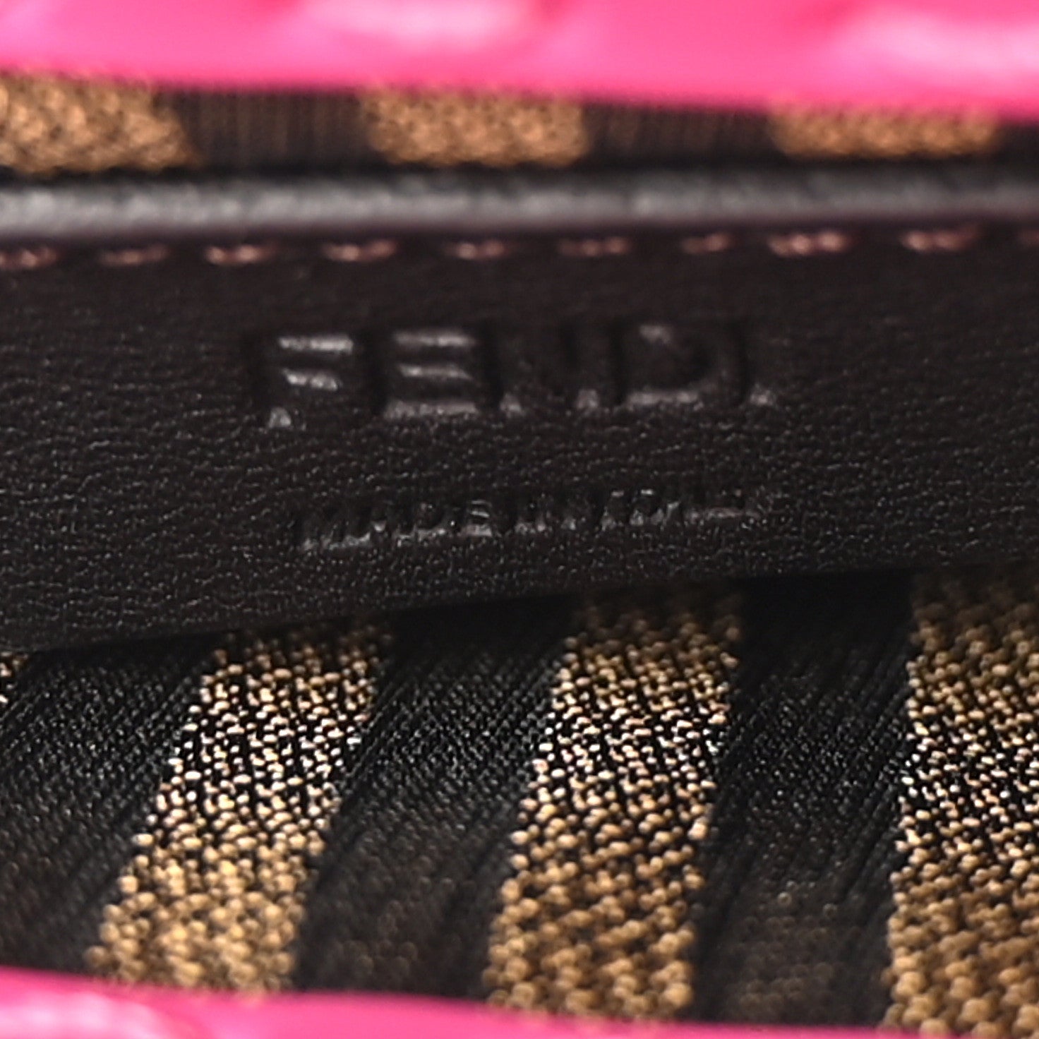 Fendi Vitello King Plexiglass Logo Embossed Mini Fendi Sunshine Shopper Tote Lampone 6 of 10