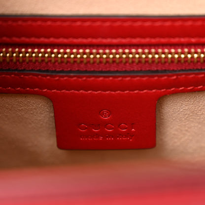 Gucci Guccissima Signature Small Padlock Top Handle Bag Hibiscus Red 7 of 11