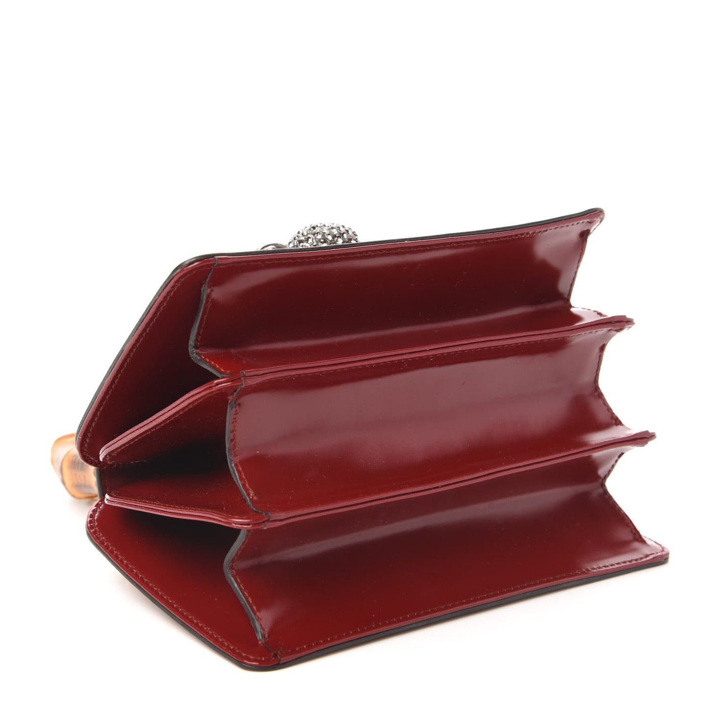 Calfskin Lisse Cornice Crystal Mini Thiara Top Handle Bag Cerise Red Gold Multicolor